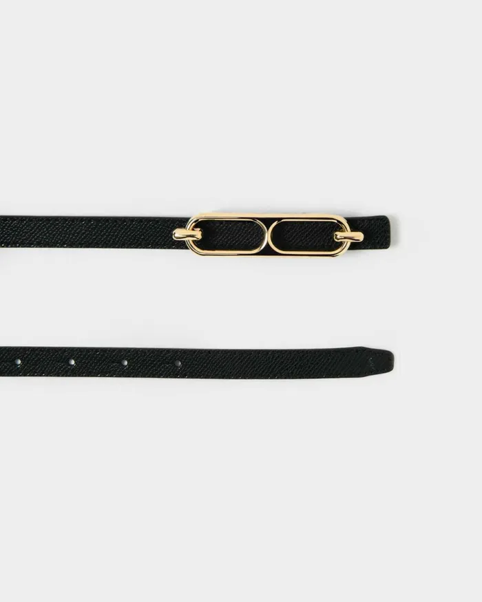 Forcast Bellarose Leather Belt Tanblack Women Belts