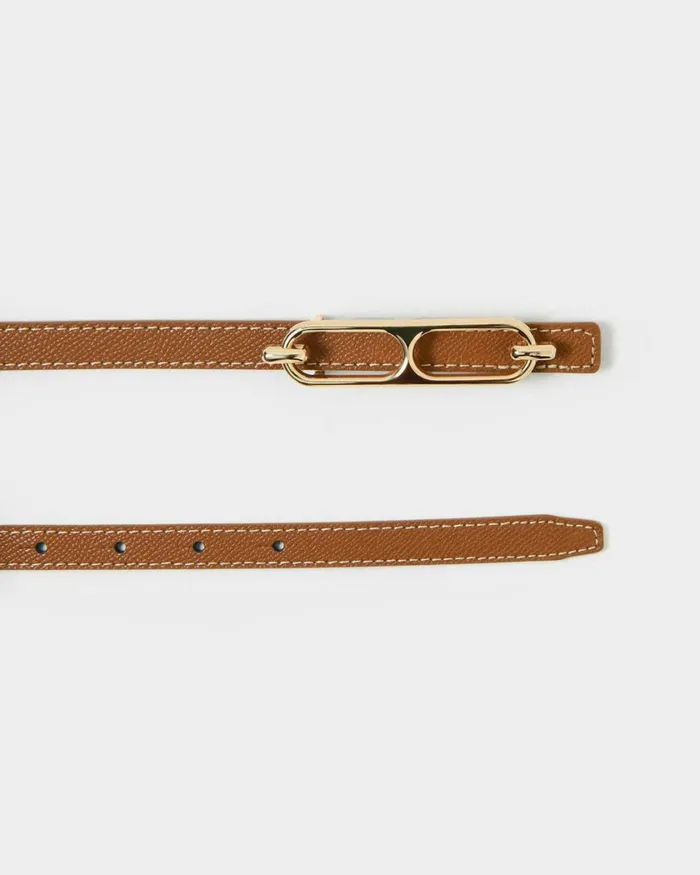 Forcast Bellarose Leather Belt Tanblack Women Belts