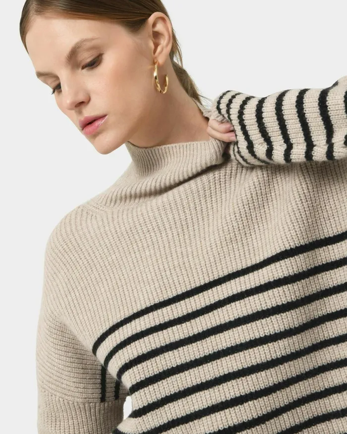 Forcast Bianka Chunky Marina Knit Oatmeal Women TShirts and Tops