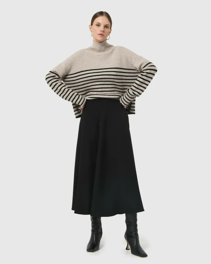 Forcast Bianka Chunky Marina Knit Oatmeal Women TShirts and Tops