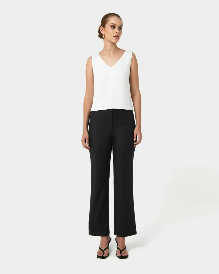 Forcast Blair Vneck Crop Top Pinkivoryblack Women TShirts and Tops
