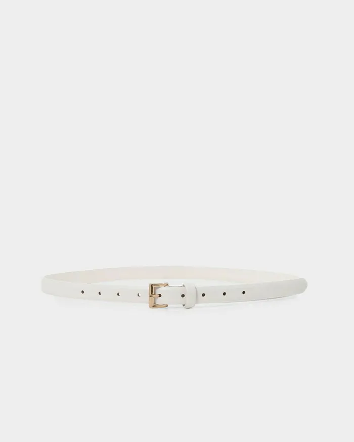 Forcast Bobbie Leather Belt Creamblack Women Belts