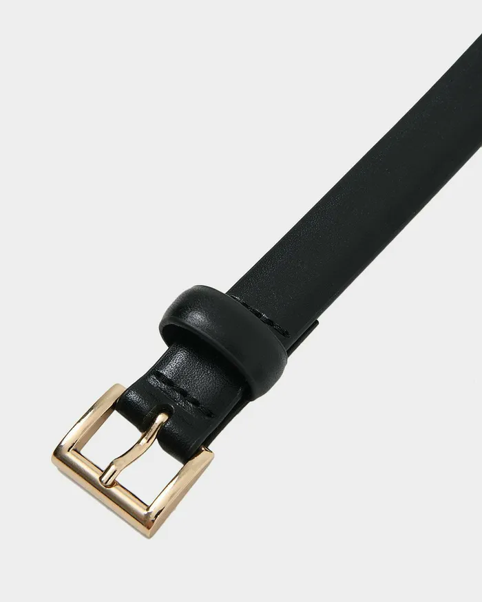 Forcast Bobbie Leather Belt Creamblack Women Belts