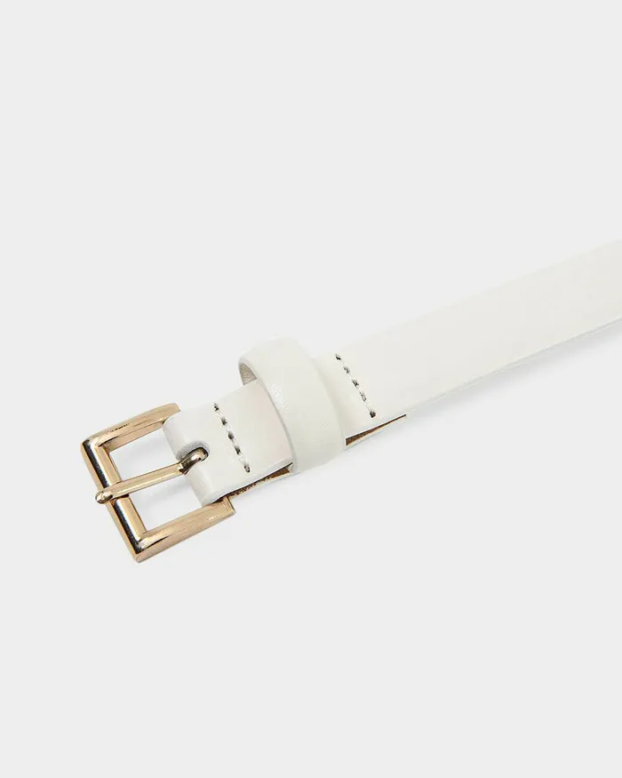 Forcast Bobbie Leather Belt Creamblack Women Belts
