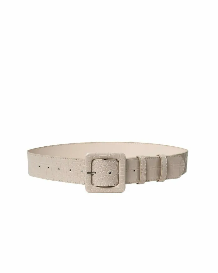 Forcast Bree Croc Covered Buckle Belt White Sandblack Women Belts