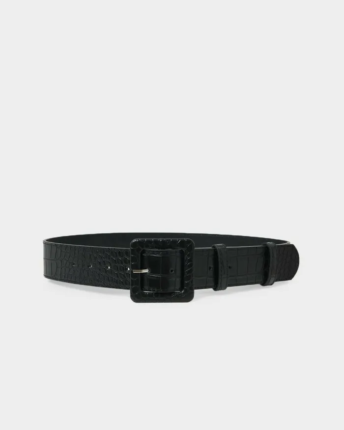 Forcast Bree Croc Covered Buckle Belt White Sandblack Women Belts
