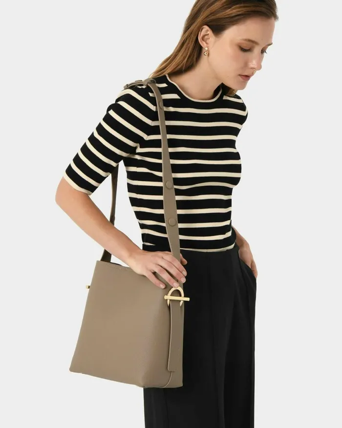 Forcast Brighton Leather Bag Blacktaupe Women Bags