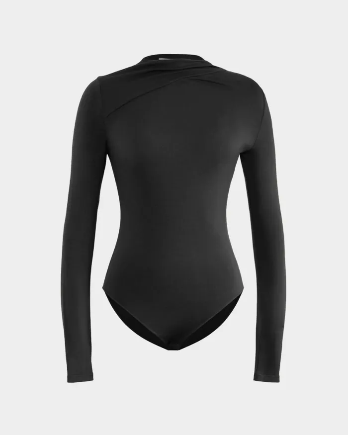 Forcast Brooklyn Long Sleeve Bodysuit Black Women Long Sleeve Tops