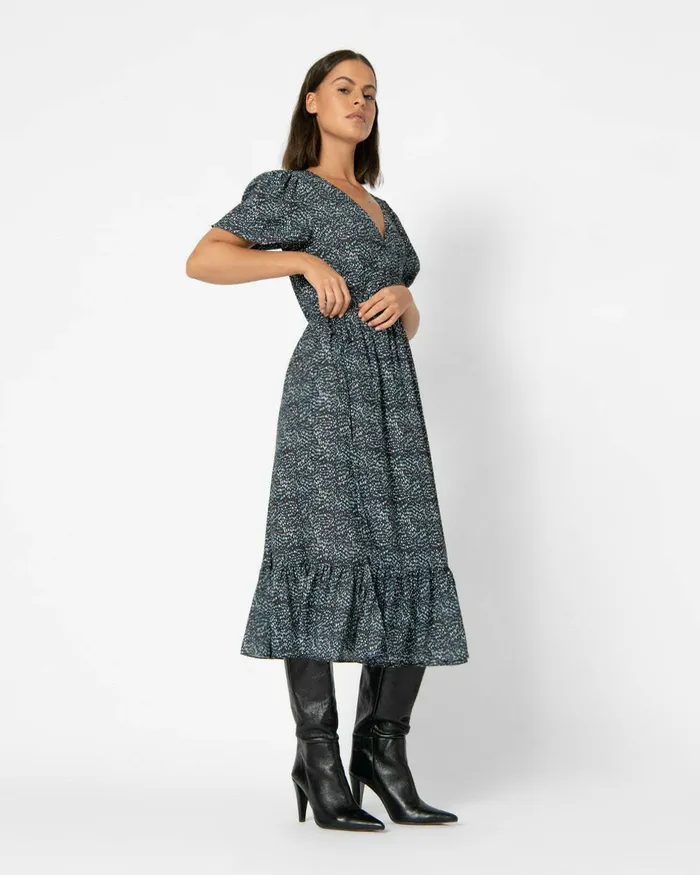 Forcast Candice Wrap Dress Multi Women Midi Dresses