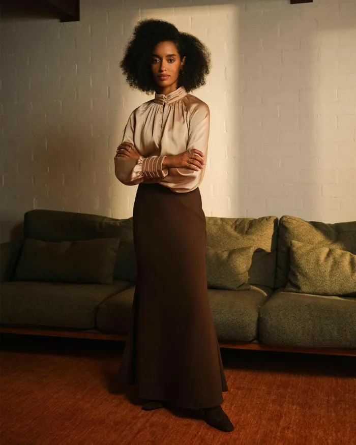 Forcast Caris Flared Maxi Skirt Chocolateblack Women Midi and Maxi Skirts