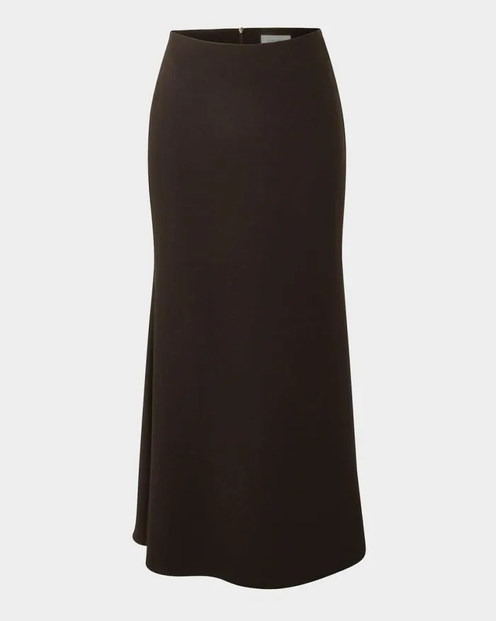 Forcast Caris Flared Maxi Skirt Chocolateblack Women Midi and Maxi Skirts
