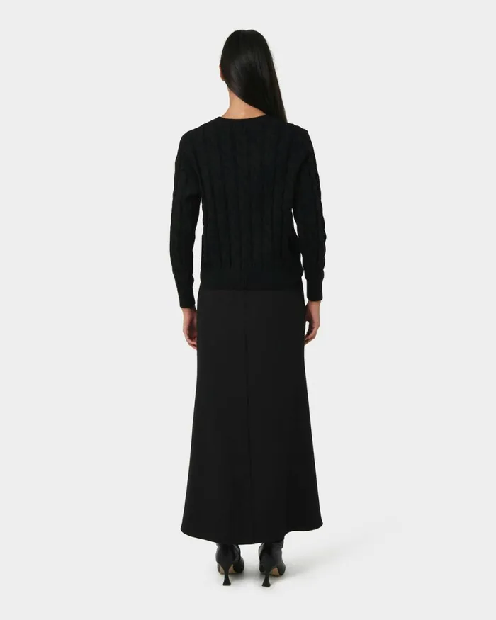 Forcast Caris Flared Maxi Skirt Chocolateblack Women Midi and Maxi Skirts