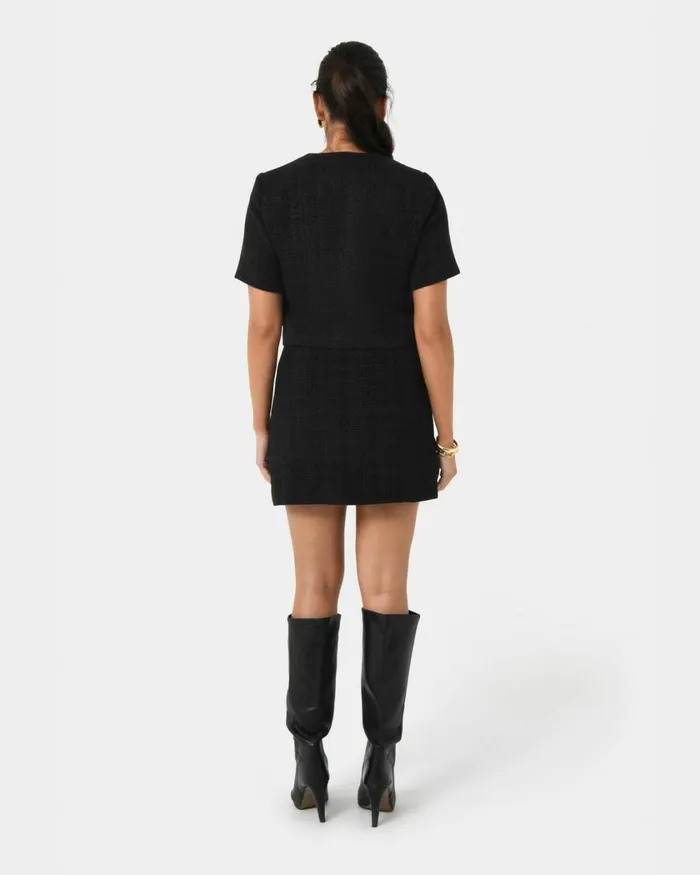 Forcast Carmen Tweed Aline Skirt Ivoryblack Women Mini Skirts