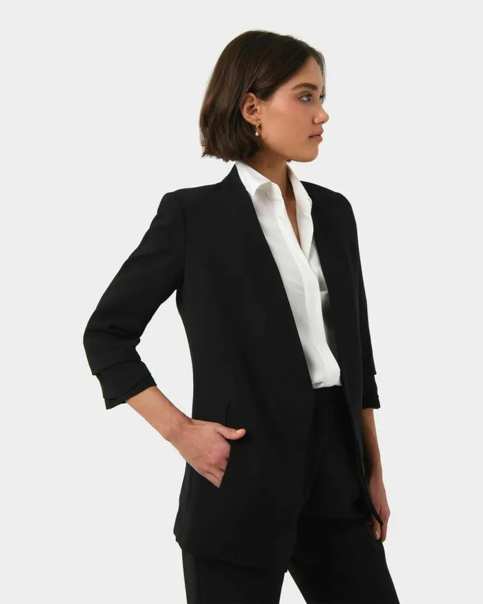 Forcast Carter 2 Collarless Blazer Sky Bluesepiaecruivoryblack Women Jackets and Blazers