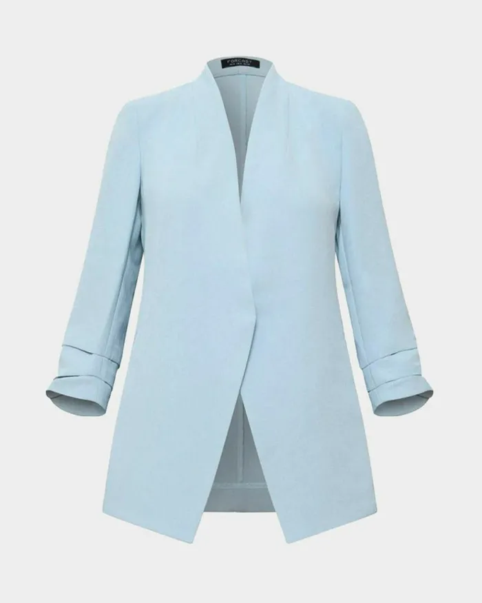 Forcast Carter 2 Collarless Blazer Sky Bluesepiaecruivoryblack Women Jackets and Blazers