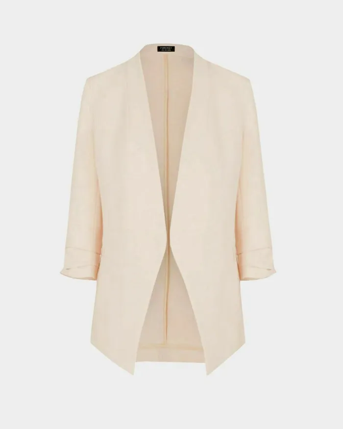 Forcast Carter 2 Collarless Blazer Sky Bluesepiaecruivoryblack Women Jackets and Blazers