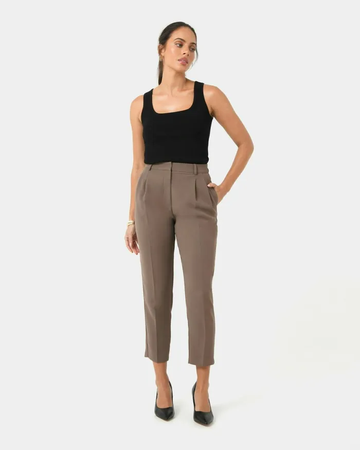 Forcast Carter 2 Slim Pants Sky Bluesepiaecruivoryblack Women HighWaisted Pants