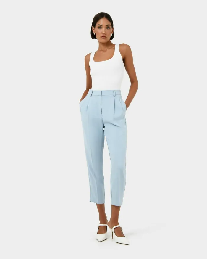 Forcast Carter 2 Slim Pants Sky Bluesepiaecruivoryblack Women HighWaisted Pants