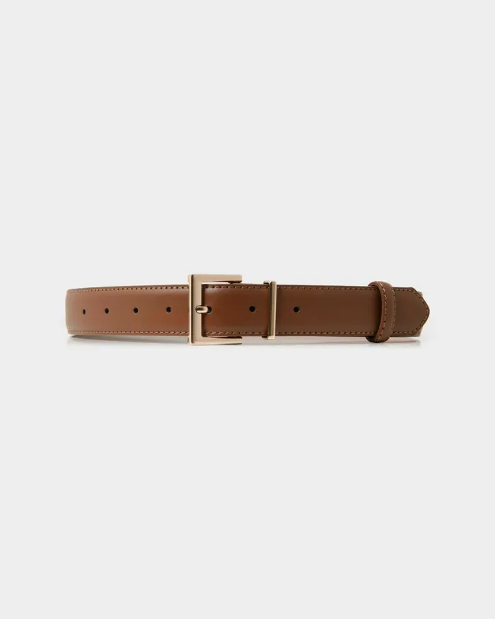 Forcast Cassandra Leather Belt Tanblack Women Belts
