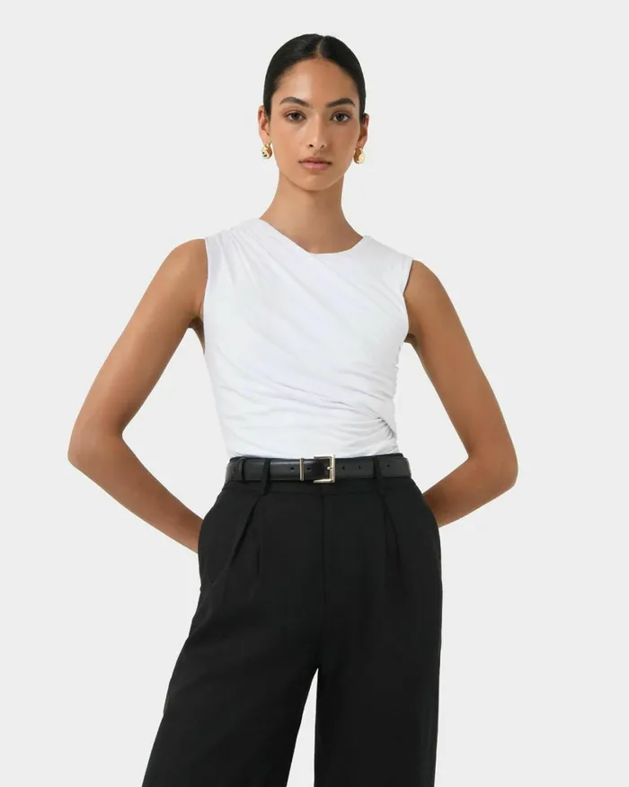 Forcast Cassandra Leather Belt Tanblack Women Belts