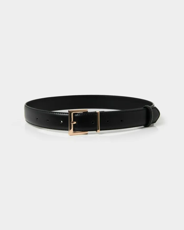 Forcast Cassandra Leather Belt Tanblack Women Belts
