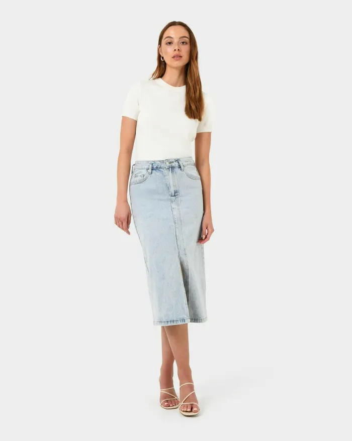 Forcast Catherine Short Sleeve Knit Cabernetlight Taupetobaccomauve Pinkcoral Creamivorynavylight Greyblack Women TShirts and Tops