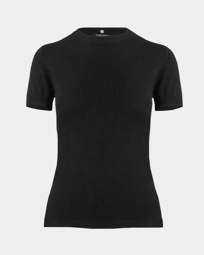 Forcast Catherine Short Sleeve Knit Cabernetlight Taupetobaccomauve Pinkcoral Creamivorynavylight Greyblack Women TShirts and Tops
