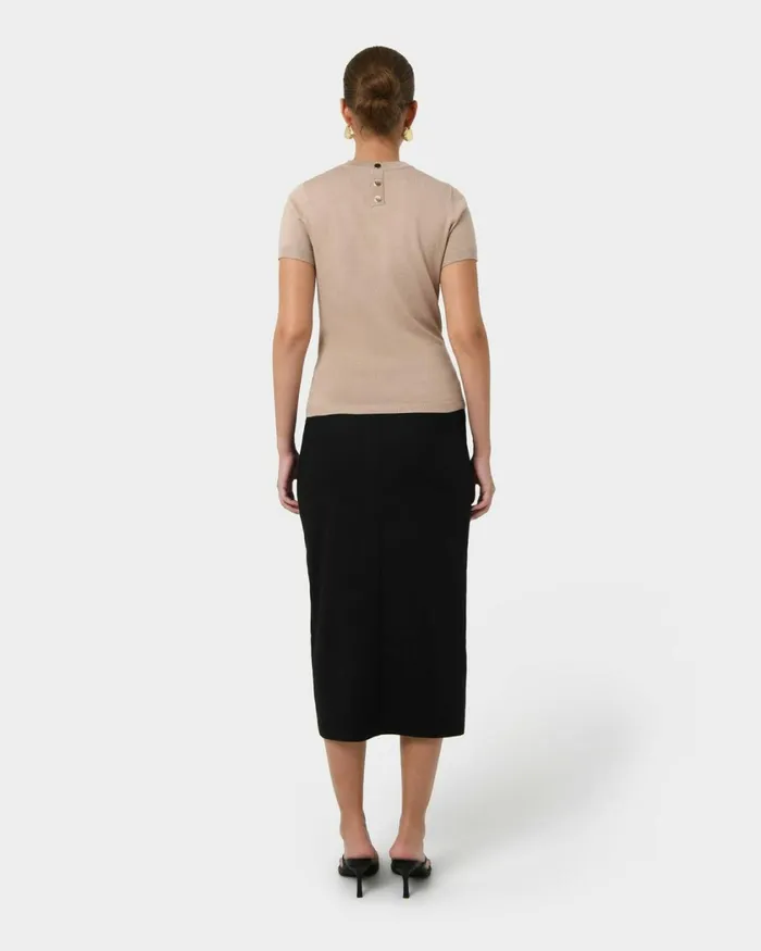 Forcast Catherine Short Sleeve Knit Cabernetlight Taupetobaccomauve Pinkcoral Creamivorynavylight Greyblack Women TShirts and Tops