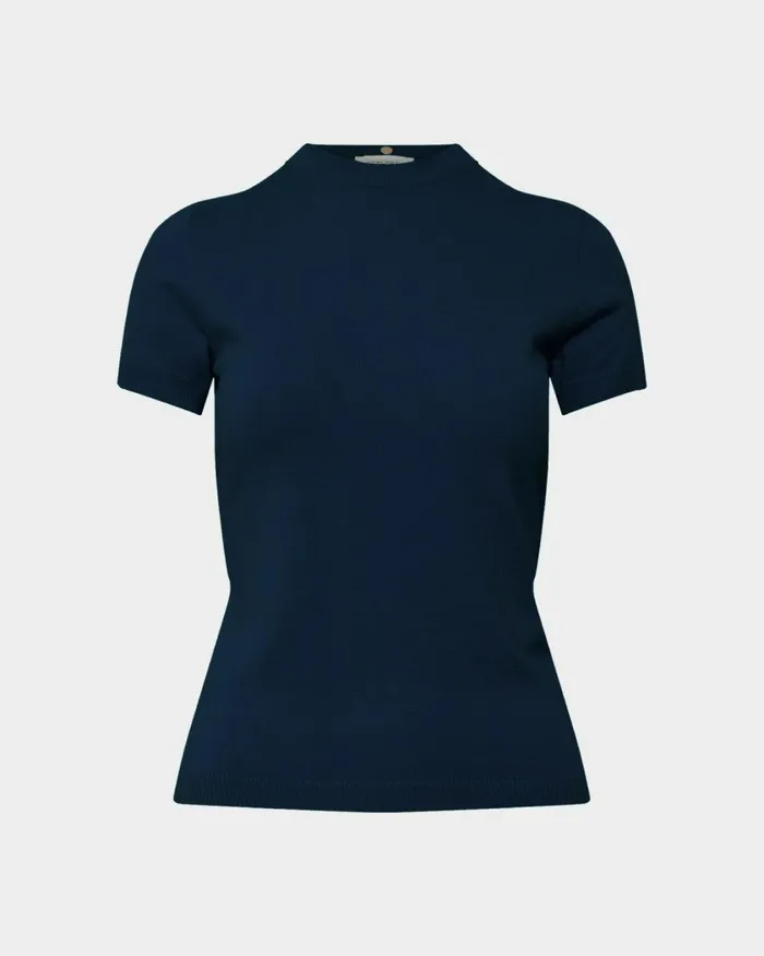 Forcast Catherine Short Sleeve Knit Cabernetlight Taupetobaccomauve Pinkcoral Creamivorynavylight Greyblack Women TShirts and Tops