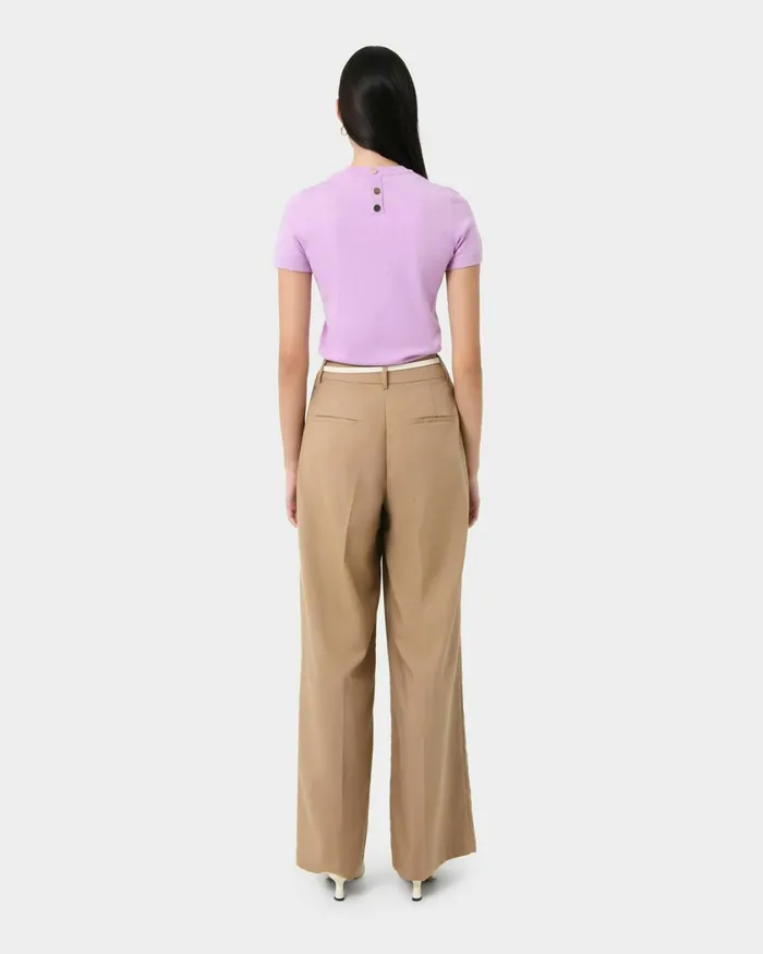 Forcast Catherine Short Sleeve Knit Cabernetlight Taupetobaccomauve Pinkcoral Creamivorynavylight Greyblack Women TShirts and Tops