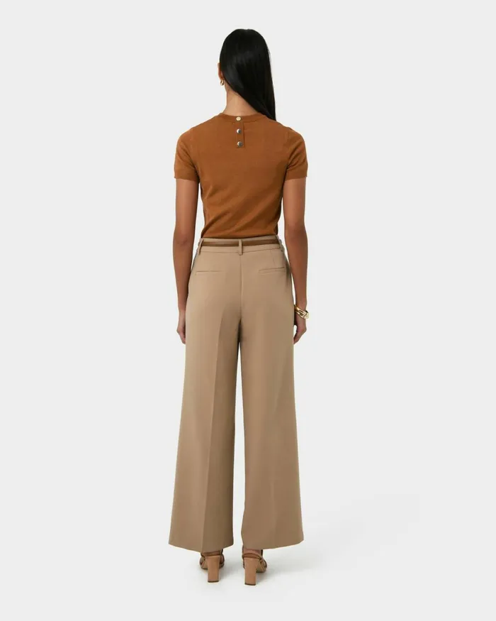 Forcast Catherine Short Sleeve Knit Cabernetlight Taupetobaccomauve Pinkcoral Creamivorynavylight Greyblack Women TShirts and Tops