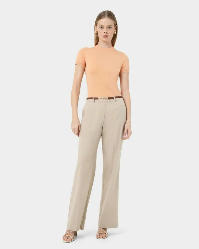 Forcast Catherine Short Sleeve Knit Cabernetlight Taupetobaccomauve Pinkcoral Creamivorynavylight Greyblack Women TShirts and Tops