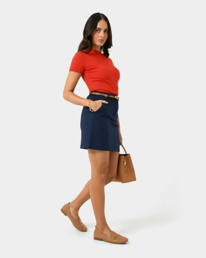 Forcast Catherine Short Sleeve Knit Cabernetlight Taupetobaccomauve Pinkredcoral Creamivorynavylight Greyblack Women TShirts and Tops