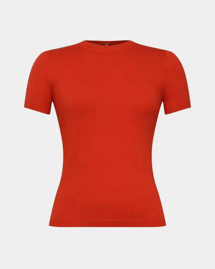 Forcast Catherine Short Sleeve Knit Cabernetlight Taupetobaccomauve Pinkredcoral Creamivorynavylight Greyblack Women TShirts and Tops