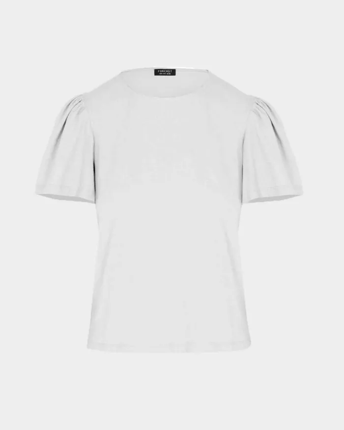 Forcast Cayla Gathered Sleeve Tee Ivoryblack Women TShirts and Tops