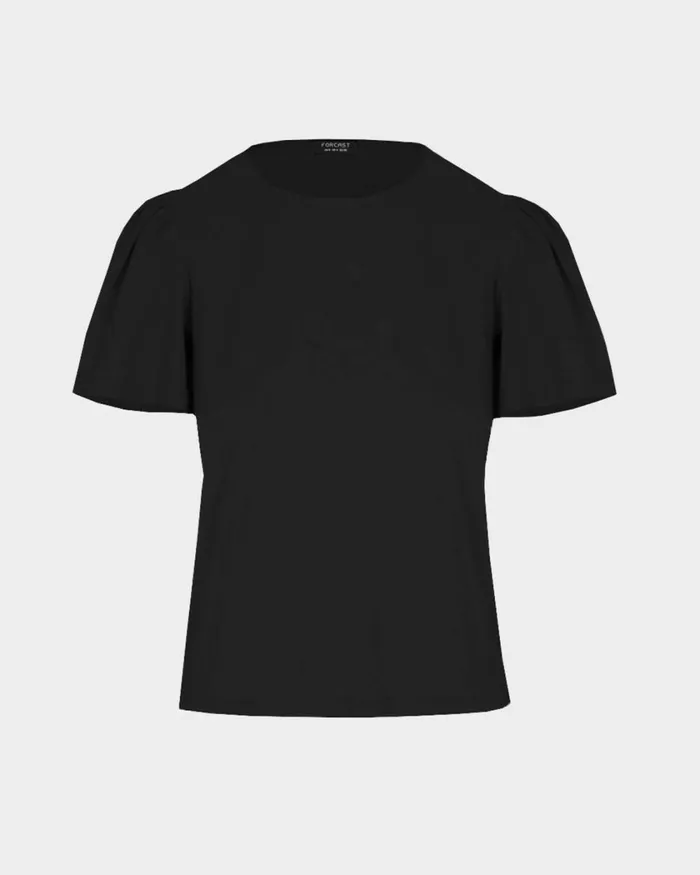 Forcast Cayla Gathered Sleeve Tee Ivoryblack Women TShirts and Tops