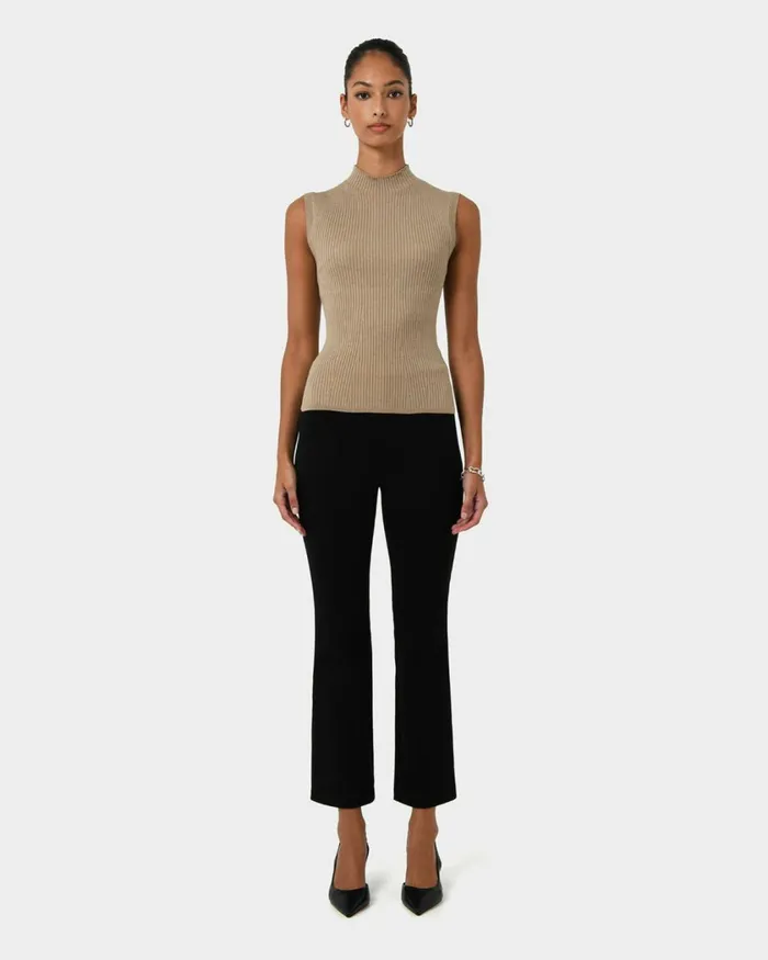 Forcast Charm Mock Neck Knit Pinkbeige Women TShirts and Tops