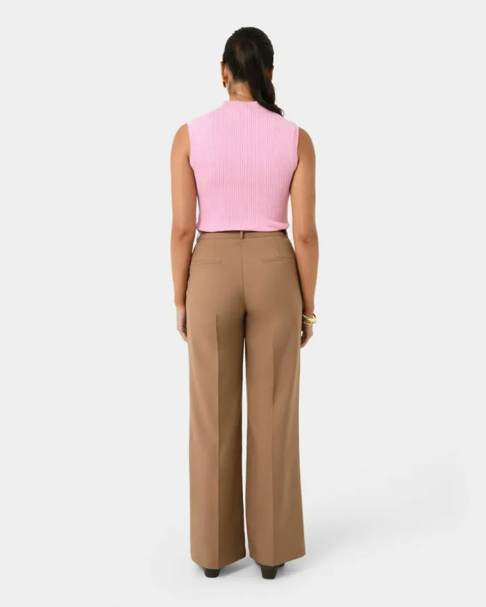 Forcast Charm Mock Neck Knit Pinkbeige Women TShirts and Tops