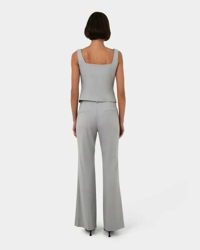 Forcast Chloe Bootleg Pants Greyblack Women HighWaisted Pants