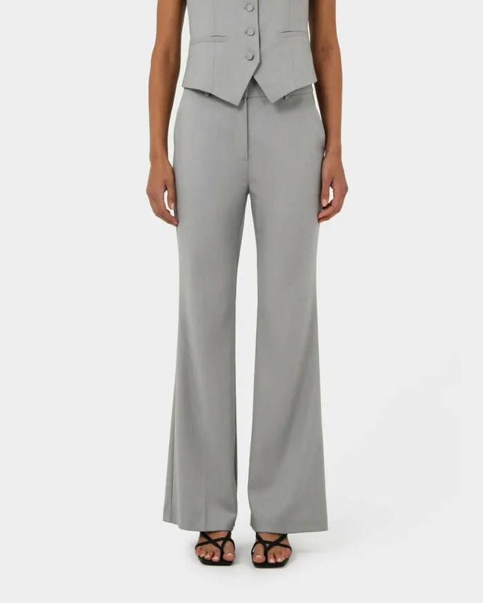 Forcast Chloe Bootleg Pants Greyblack Women HighWaisted Pants