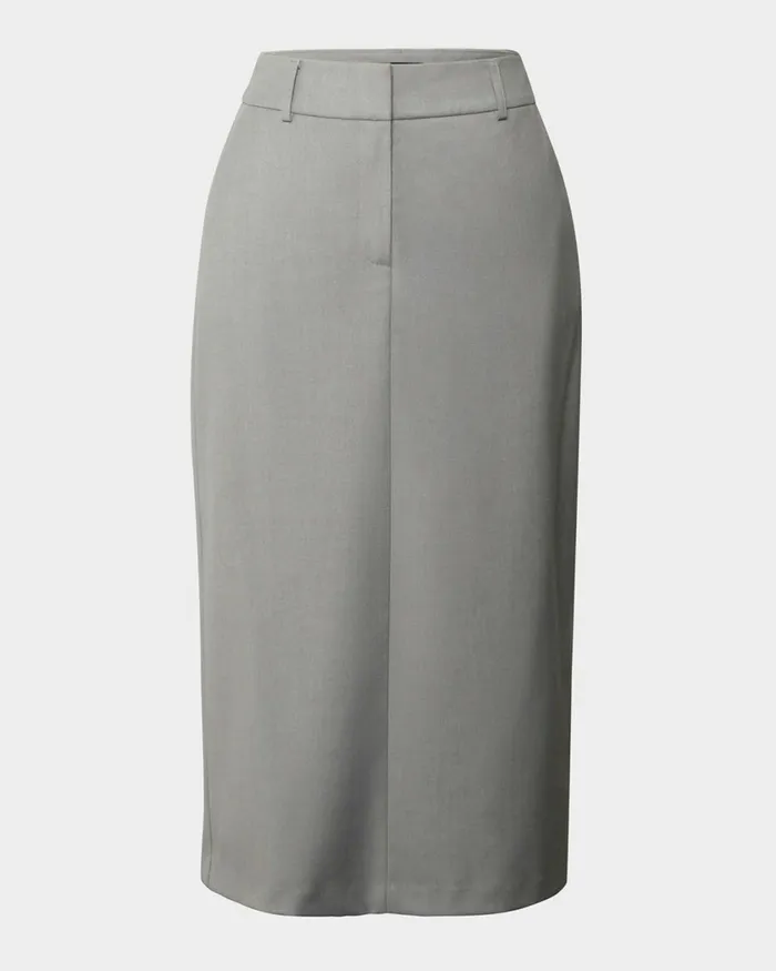 Forcast Chloe Panel Skirt Grey Women Midi and Maxi Skirts