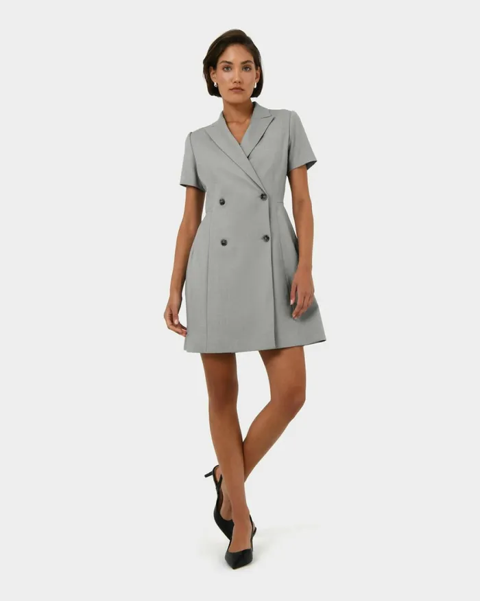 Forcast Chloe Suit Dress Greyblack Women Mini Dresses