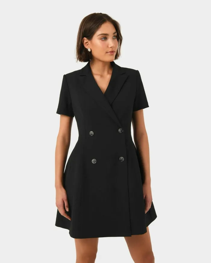 Forcast Chloe Suit Dress Greyblack Women Mini Dresses