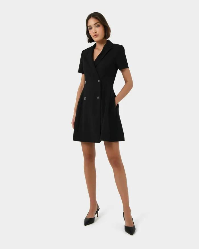 Forcast Chloe Suit Dress Greyblack Women Mini Dresses