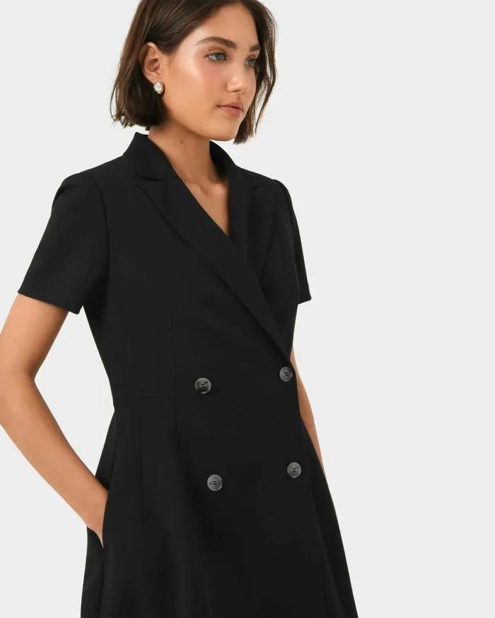 Forcast Chloe Suit Dress Greyblack Women Mini Dresses