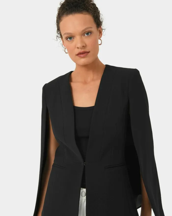 Forcast Christina 2 Cape Jacket Black Women Jackets and Blazers