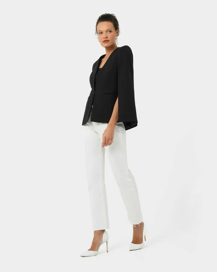 Forcast Christina 2 Cape Jacket Black Women Jackets and Blazers