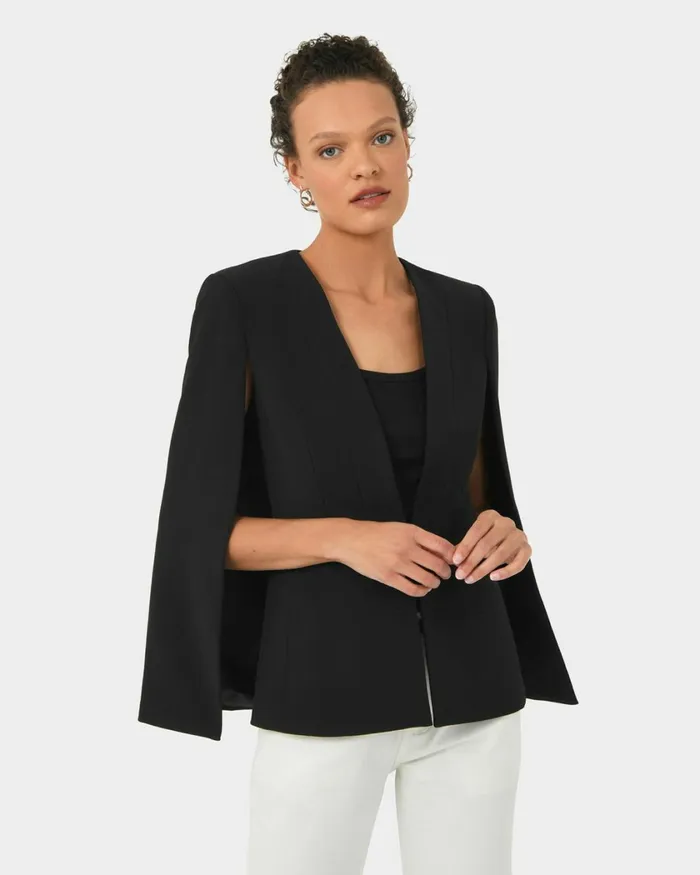 Forcast Christina 2 Cape Jacket Black Women Jackets and Blazers