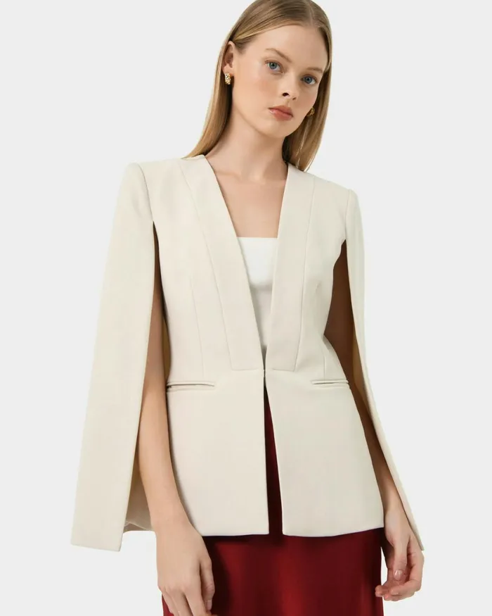 Forcast Christina 2 Cape Jacket Pale Nudeivory Women Jackets and Blazers
