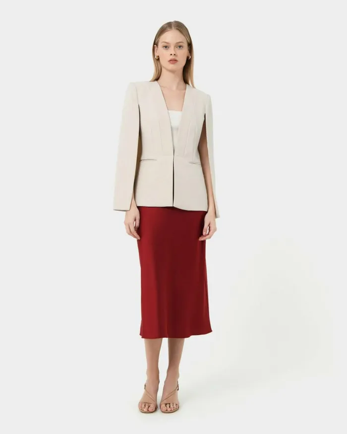Forcast Christina 2 Cape Jacket Pale Nudeivory Women Jackets and Blazers